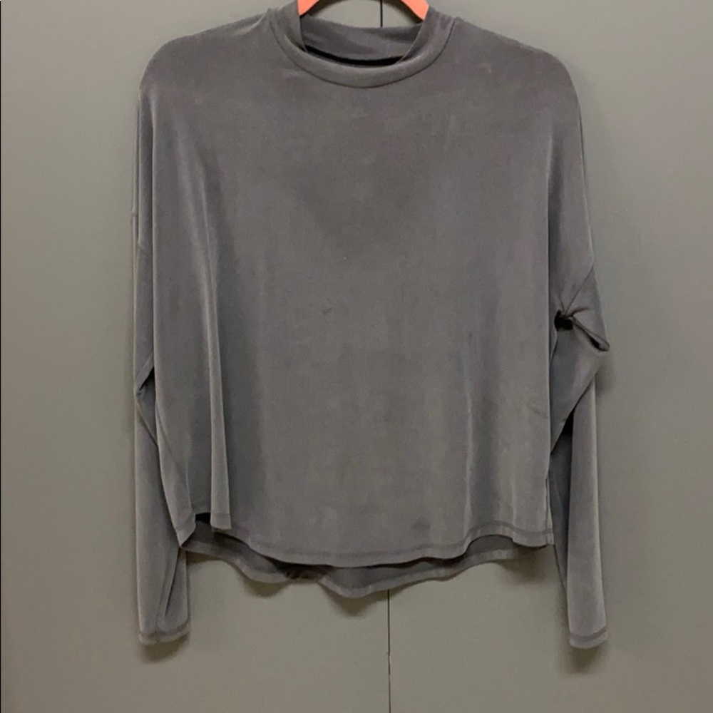 Madewell grey mock neck sweater/long sleeve tee.